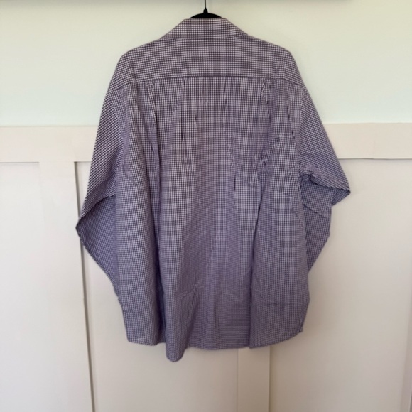 SEAN JOHN purple check long sleeve button front shirt men's XL 17 1/2 Office - Picture 3 of 8